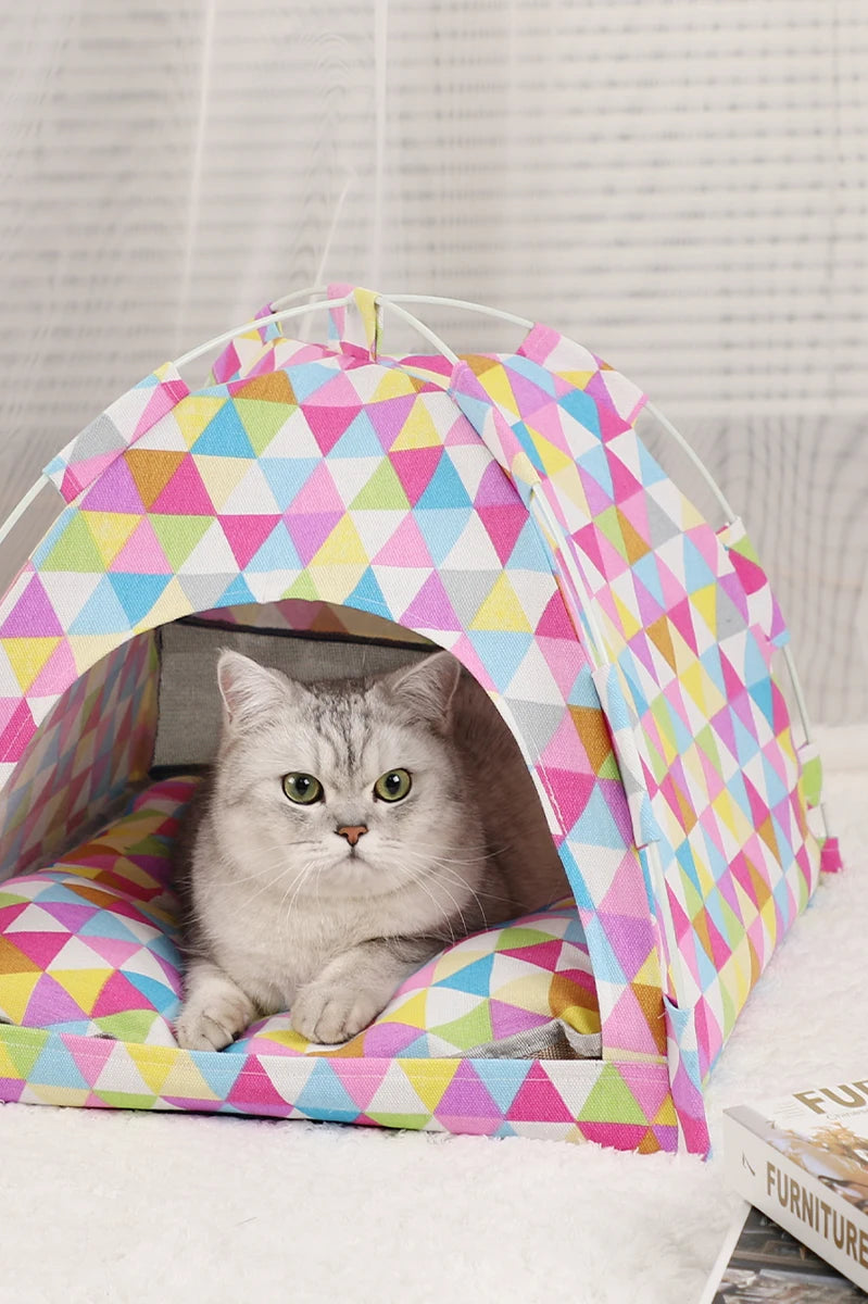 Pet Tent Bed for Cats Cozy Winter Cat House