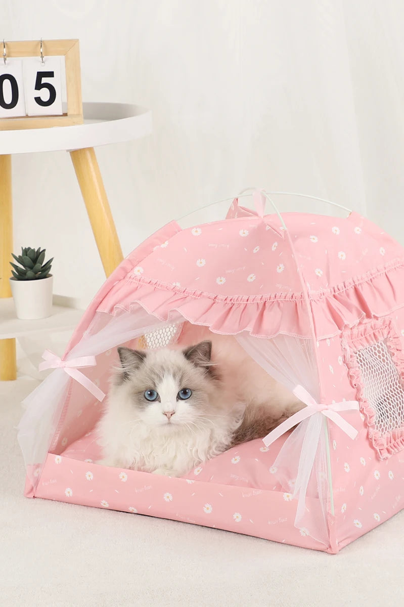 Pet Tent Bed for Cats Cozy Winter Cat House provides a warm, comfortable, and secure sleeping space for cats and small pets. Made with soft plush materials and a cozy enclosed design, it helps pets stay warm during colder seasons while offering privacy and comfort for everyday relaxation.