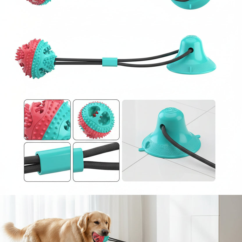 Interactive Dog Toy with Suctiyon Cup Strong & Fun Training To