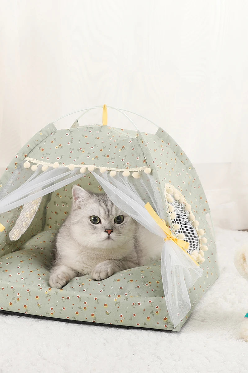 Pet Tent Bed for Cats Cozy Winter Cat House
