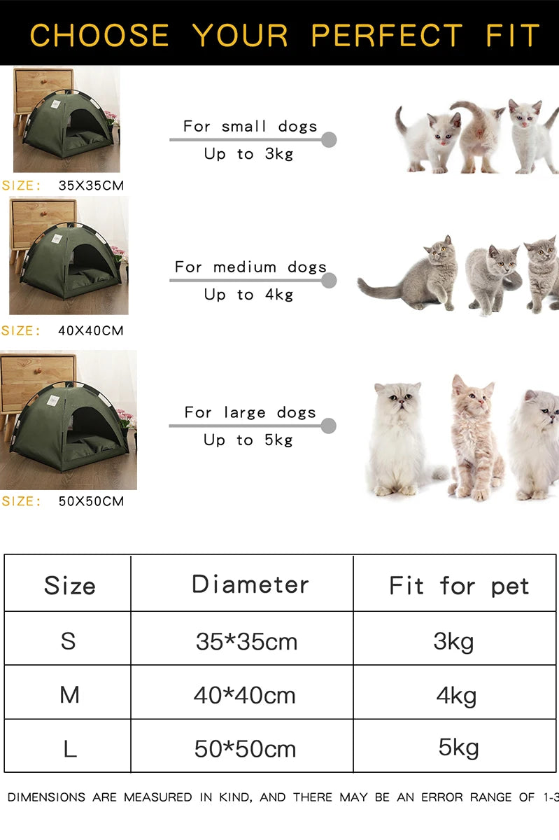 Pet Tent Bed for Cats Cozy Winter Cat House
