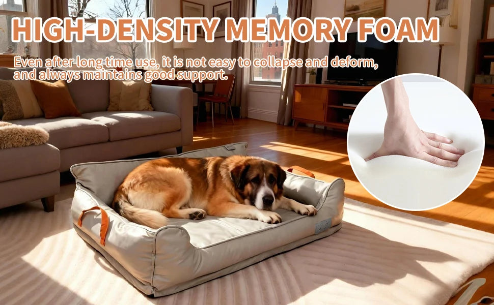 Large Dog Bed Leather Soft Plush Donut Snuggly Warm Cozy Pet Mat for S