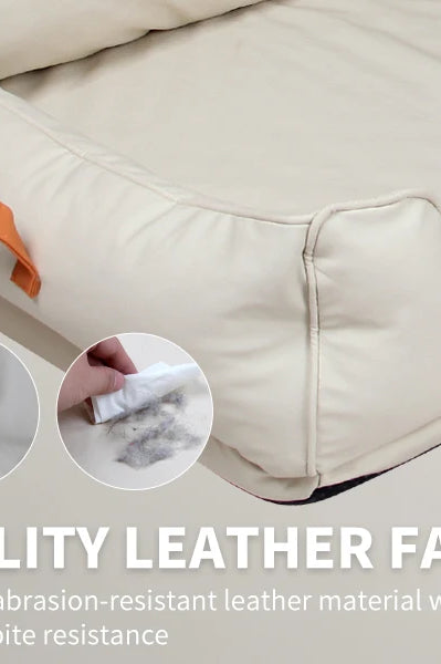 Large Dog Bed Leather Soft Plush Donut Snuggly Warm Cozy Pet Mat for S