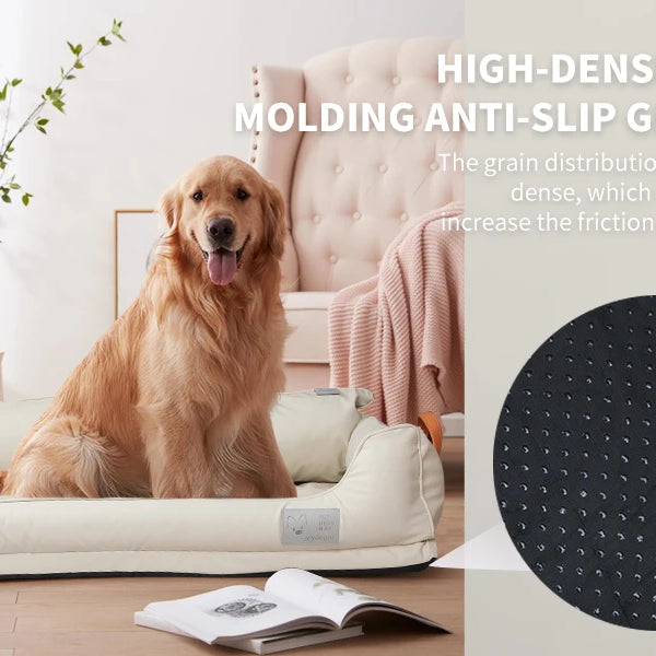 Large Dog Bed Leather Soft Plush Donut Snuggly Warm Cozy Pet Mat for S