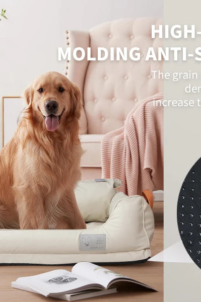 Large Dog Bed Leather Soft Plush Donut Snuggly Warm Cozy Pet Mat for S