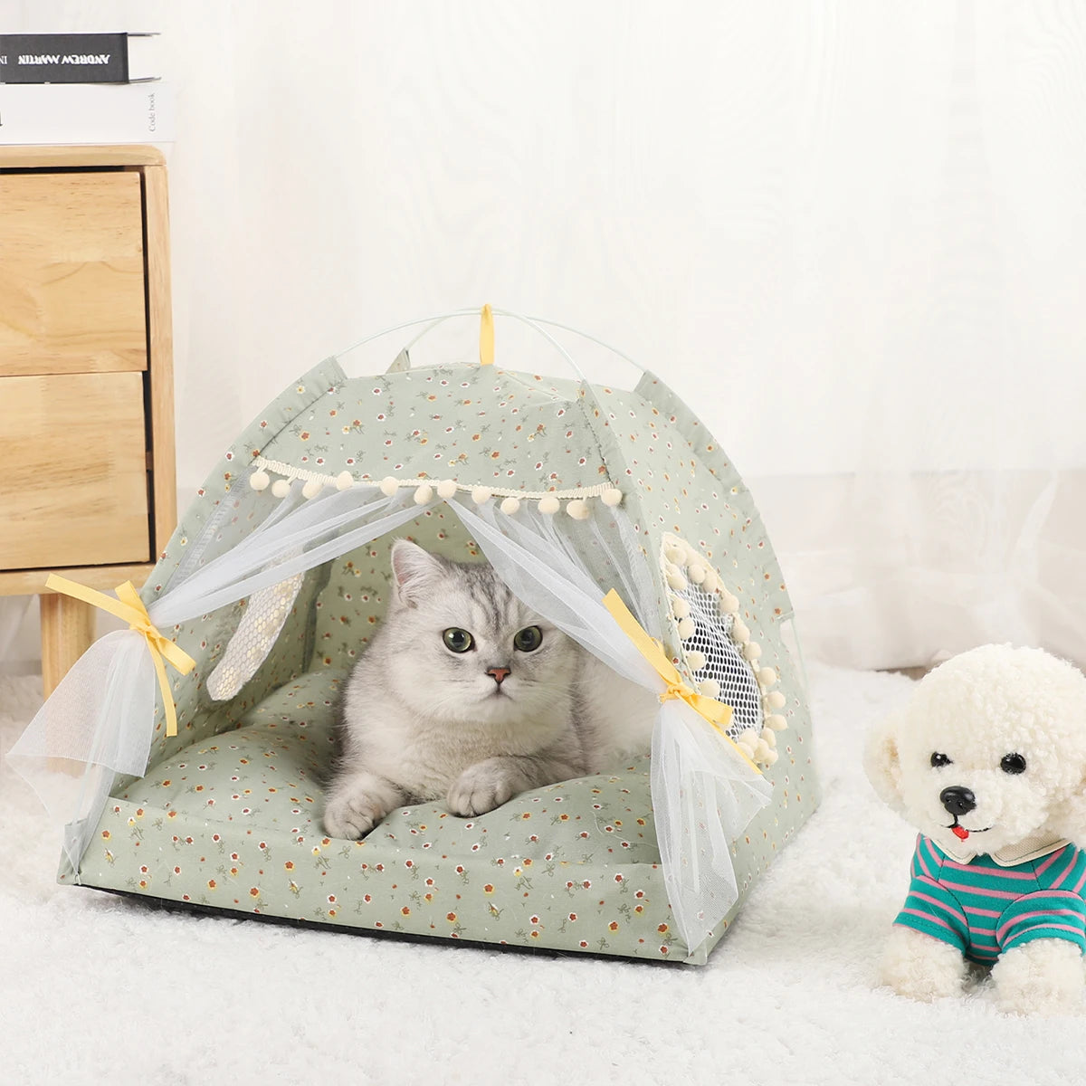 Pet Tent Bed for Cats Cozy Winter Cat House