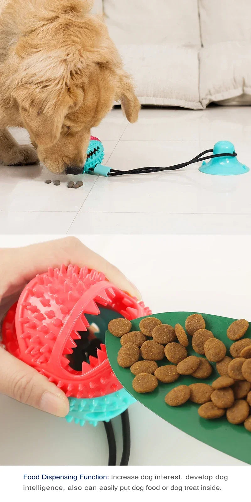 Interactive Dog Toy with Suctiyon Cup Strong & Fun Training To