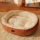 Cozy Oval Snuggle Pet Bed Plush & Thickened Cat Bed Warm