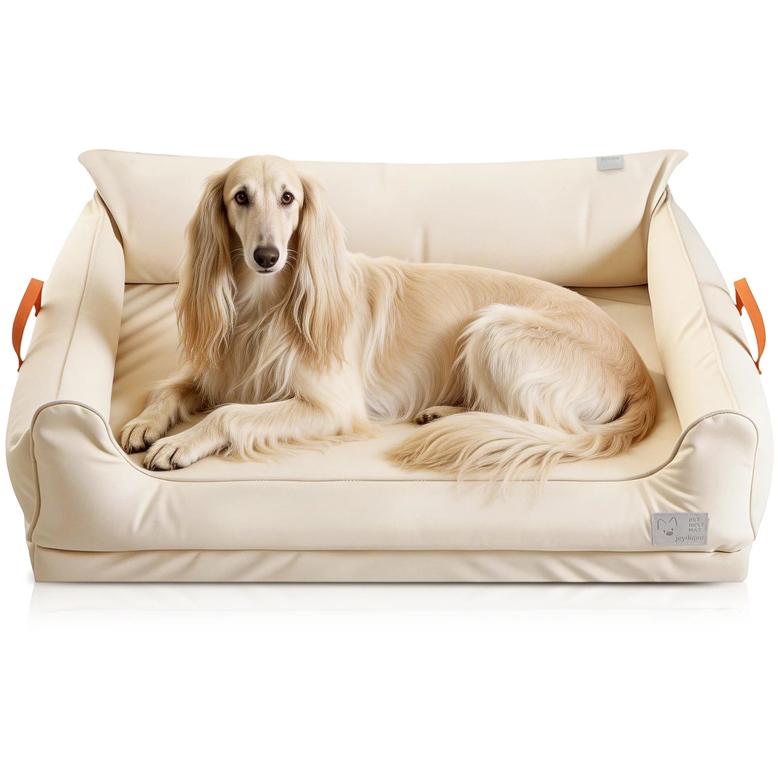 Large Dog Bed Leather Soft Plush Donut Snuggly Warm Cozy Pet Mat for S