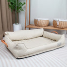 Large Dog Bed Leather Soft Plush Donut Snuggly Warm Cozy Pet Mat for S