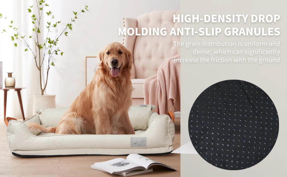 Large Dog Bed Leather Soft Plush Donut Snuggly Warm Cozy Pet Mat for S
