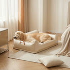 Large Dog Bed Leather Soft Plush Donut Snuggly Warm Cozy Pet Mat for S