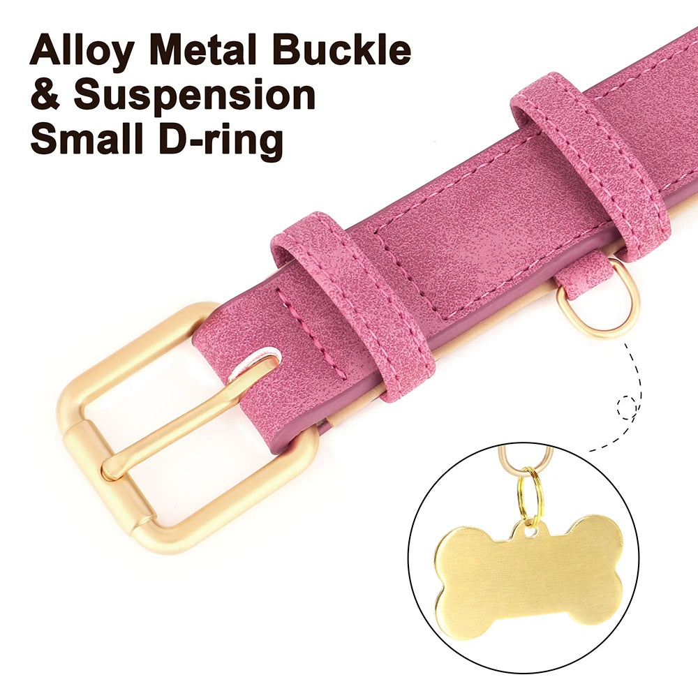 Personalized Engraved PU Leather Dog Collar