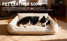 Large Dog Bed Leather Soft Plush Donut Snuggly Warm
